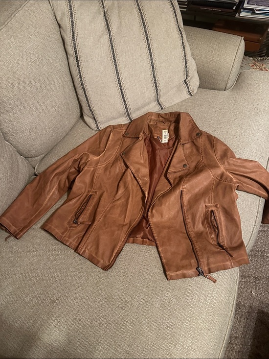 Max Studio Jackets & Blazers - Cognac Brown vegan friendly pleather Jacket
